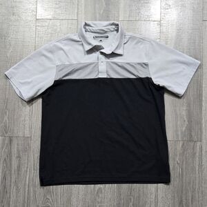 Pebble Beach: Dry - Lune Performance Men's Polo Gray & Blk Polo Shirt.